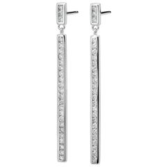 Orecchini Costellazione - Astrale - Oro bianco e Diamanti - 9 carati