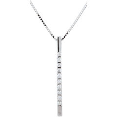 Collier Diata - Oro bianco - 9 carati - 10 Diamanti - 0.13 carati