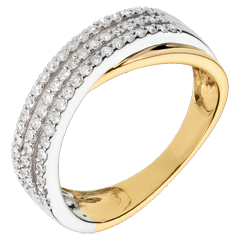 Anello Saturno Ricco - Oro bianco e Oro giallo - 18 carati - 60 Diamanti - 0.36 carati