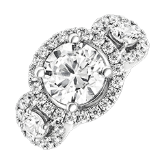 Anillo Aurélia – Oro blanco reciclado de 18 quilates y diamantes sintéticos