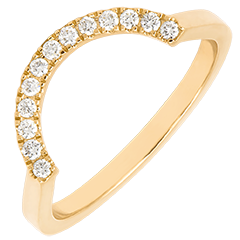 Contour-ring met diamanten – 9 karaat geelgoud