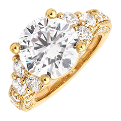 Soléane Ring – 18-karaats gerecycled geelgoud en synthetische diamanten
