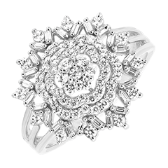 Bague Éden - Or blanc 18 carats et diamants 