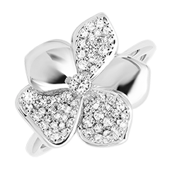 Bague Cattleya - Or blanc 9 carats et diamants synthétiques