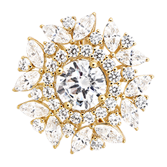 Anello Solarys – Oro giallo riciclato 9 carati e diamanti sintetici