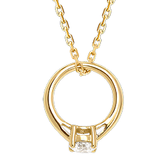 Pendente Cutie - oro giallo 18 carati e diamante sintetico