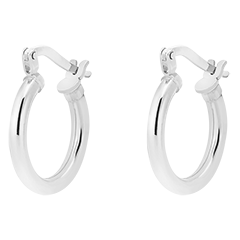 Créoles moyennes - diamètre 10mm - or blanc 18 carats