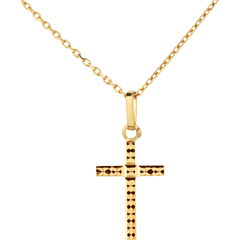 Croix facettée - or jaune 18 carats