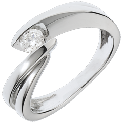Solitaire Cuib Preţios - Ondine - aur alb de 18K - 1 diamant: 0.21 carate.