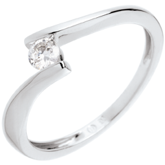 Solitaire Cuib Preţios - Apostrof - aur alb de 18K - diamante de 0.16 carate