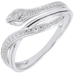 Ring BetoPluimende Slang - 18 karaat witgoud met Diamanten