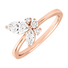 Middernacht Vlinder Ring - 9 karaat roségoud met synthetische diamanten