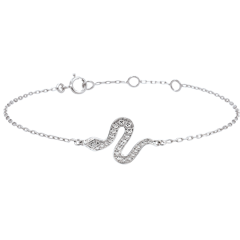 Armband Dagdromen - BetoPluimende Slang - 9 karaat witgoud met Diamanten