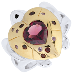 Ring Dagdromen - Schildpad liefde - zilver en edelstenen