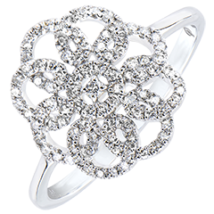 Inel Destin - Arabesc - aur alb 18K şi diamante