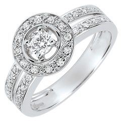 Inel de logodnă Destin - Lady - diamant 0.16 carate - aur alb de 18K