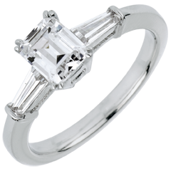 Inel Destin - Solitaire Iubire Sublimă - aur alb de 18K