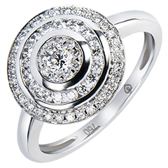 Bague de Fiançailles Destinée - Bague Hypnose - or blanc 18 carats et diamants