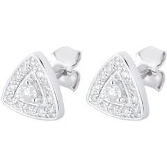 Boucles d'oreilles Première or blanc 18 carats et diamants