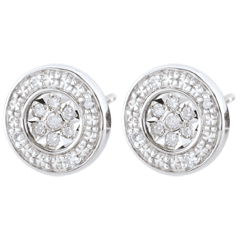 Boucles d'oreilles Elsa - 22 diamants - or blanc 9 carats