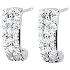 Boucles d'oreilles créoles Destinée - Médicis - diamants et or blanc 18 carats