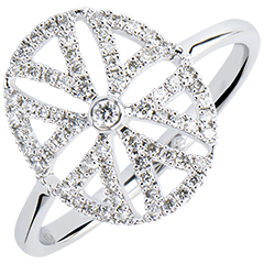 Destiny Ring - Arabesque variation - white gold 9 carats and diamonds