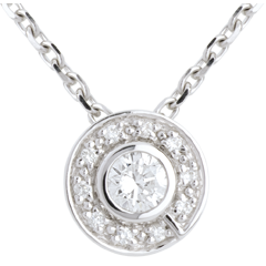 Button Pendant white gold - 0.25 carat