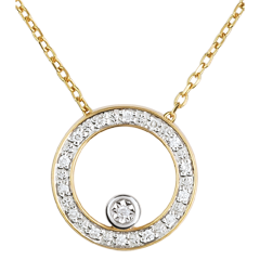 Elegant Yellow Gold Circular Necklace
