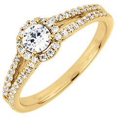 Anello di fidanzamento Destino - Giuseppina - Oro giallo - 18 carati - Diamante centrale - 0.3 carati