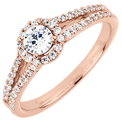 Anello di fidanzamento Destino - Giuseppina - Oro rosa - 18 carati - Diamante centrale - 0.3 carati