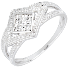 Anello Destino - Andromaca - Oro bianco - 18 carati - 4 Diamanti