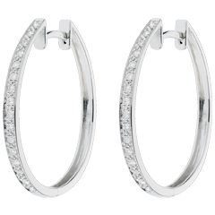 Orecchini Anello di Venere - Oro bianco - 18 carati - 32 Diamanti - 0.16 carati