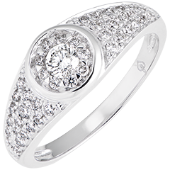 Anillo de compromiso Destino - Apolina - oro blanco de 18 quilates y diamantes