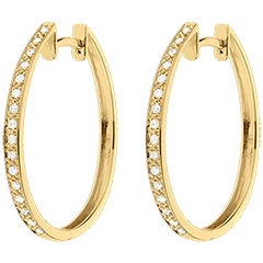 Orecchini Anello di Venere - Oro giallo - 18 carati - 32 Diamanti - 0.16 carati