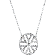 Halsketting Lotsbestemming - Arabesque Variation - 9 karaat witgoud en diamanten