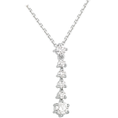 Halsketting Vlok 18 karaat witgoud met diamant