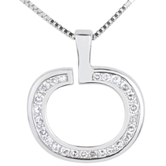 Diapple Pendentif - 25 diamants - 0.15 carat - or blanc 18 carats
