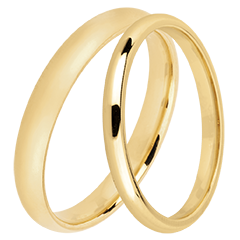 Dúo de anillos de boda Atelier – Oro amarillo de 9 quilates