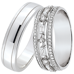 Duo di fedi Horizon & Petite Impératrice – oro bianco & diamanti – 18 carati Duo di fedi Horizon & Petite Impératrice – oro bianco & diamanti – 18 carati