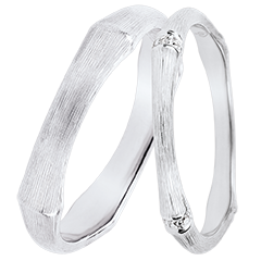 Duo fedi Jungle Sacrée – oro bianco e diamanti – 18 carati