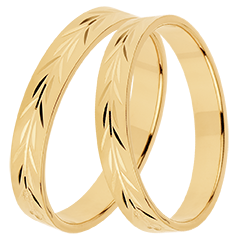 Duo obrączek Fraîcheur – żółte złoto – 18 karatów