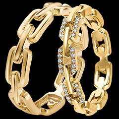 Duo ringen Maillon Cubain – geelgoud & diamanten – 18 karaat Duo ringen Maillon Cubain – geelgoud & diamanten – 18 karaat