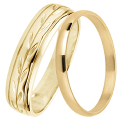 Duo Trauringe Jardin Enchanté & Atelier – 18-karätiges Gelbgold