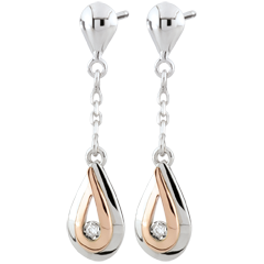 Earrings Dewdrop - white gold. rose gold - 18 carat