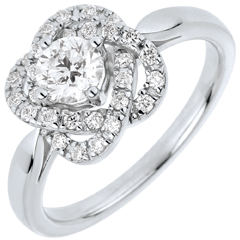 Bague Solitaire Éclosion - Rose De Carat - or blanc 18 carats