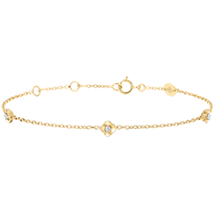 Bracelet Eclosion - Couronne de Roses - diamants - or jaune 9 carats