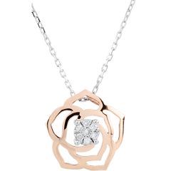 Collier Fraicheur - Rose Absolue - or blanc et or rose 9 carats
