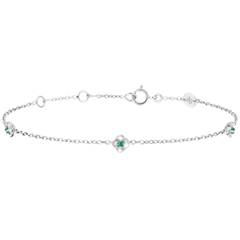Eclosion Bracelet - Roses Crown - emeralds - 9 carat white gold 