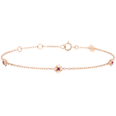Bracelet Éclosion - Couronne de Roses - rubis - or rose 9 carats