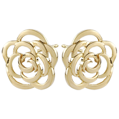 Boucles d'oreilles Éclosion - Fleurs Couture - puces - or jaune 9 carats
